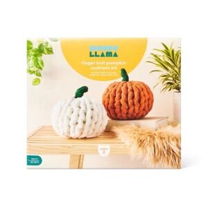 Momo Llama Finger Knit Pumpkin Cushions Kit Make 2 New